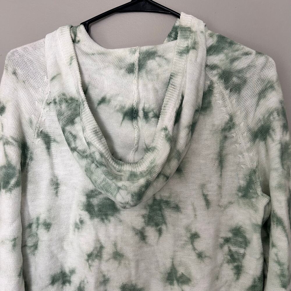 Vintage Weatherproof Green Tie Dye V-neck Hoodied Sweatshirt XS, NWT - Picture 5 of 9